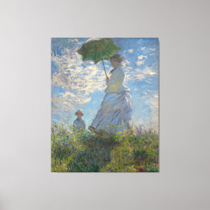 Vrouw met parasol canvas afdruk