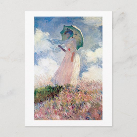 Vrouw met Parasol, Claude Monet, 1886 Briefkaart (Voorkant)