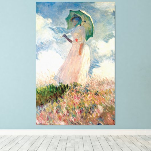 Vrouw met Parasol  Claude Monet 1886 Canvas Afdruk (Insitu (Houten vloer))
