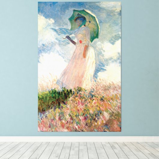 Vrouw met Parasol  Claude Monet 1886 Canvas Afdruk (Insitu (Houten vloer))