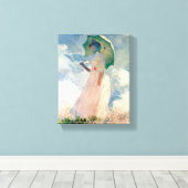 Vrouw met Parasol Claude Monet art. 1886 Canvas Afdruk (Insitu (Houten vloer))