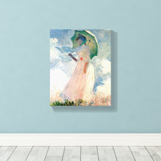 Vrouw met Parasol Claude Monet art. 1886 Canvas Afdruk (Insitu (Houten vloer))