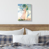 Vrouw met Parasol Claude Monet art. 1886 Canvas Afdruk (Insitu (Slaapkamer))