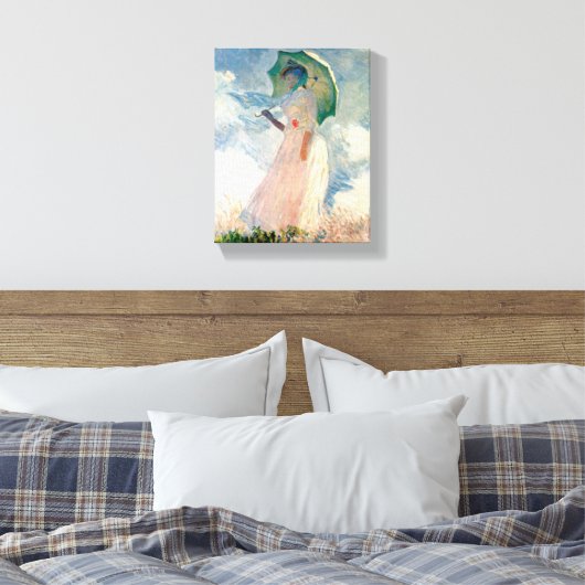Vrouw met Parasol Claude Monet art. 1886 Canvas Afdruk (Insitu (Slaapkamer))