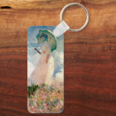 Vrouw met Parasol Claude Monet  Art Alum Sleutelhanger (Achterkant)