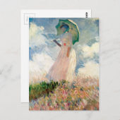 Vrouw met Parasol - Claude Monet Briefkaart (Voorkant / Achterkant)