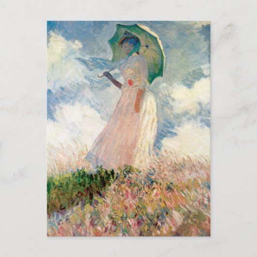 Vrouw met Parasol - Claude Monet Briefkaart (Voorkant)