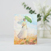 Vrouw met Parasol Claude Monet Briefkaart (Staand voorkant)