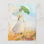 Vrouw met Parasol Claude Monet Briefkaart (Voorkant)