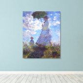 Vrouw met Parasol Claude Monet Fine Art Canvas Afdruk (Insitu (Houten vloer))