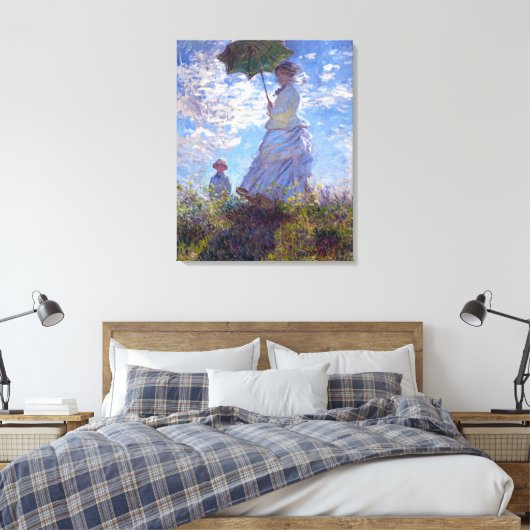 Vrouw met Parasol Claude Monet Fine Art Canvas Afdruk (Insitu (Slaapkamer))