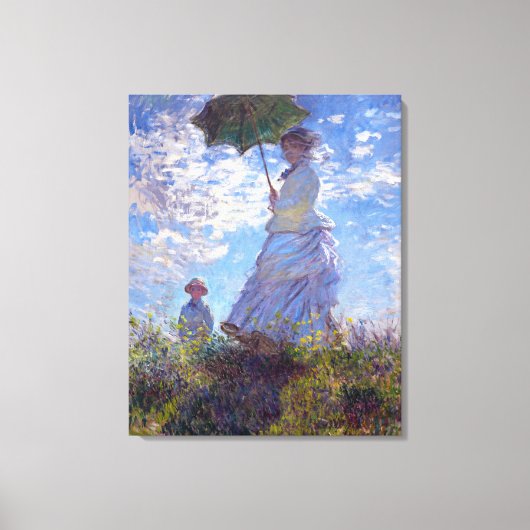 Vrouw met Parasol Claude Monet Fine Art Canvas Afdruk (Voorkant)