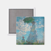 Vrouw met Parasol Claude Monet Fine Art Magneet (Voorkant / Achterkant)