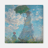 Vrouw met Parasol Claude Monet Fine Art Magneet (Voorkant)