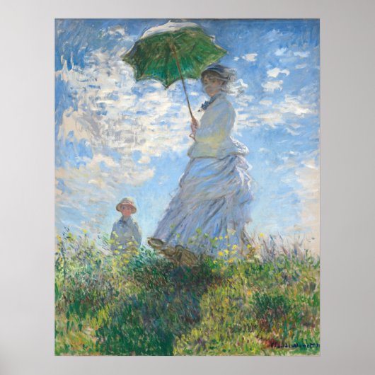 Vrouw met Parasol - Claude Monet Fine Art Poster (Voorkant)