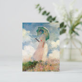 Vrouw met Parasol Claude Monet Kunst Briefkaart (Staand voorkant)