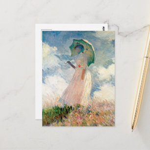 Vrouw met Parasol Claude Monet  Kunst Briefkaart