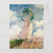 Vrouw met Parasol Claude Monet Kunst Briefkaart (Voorkant)