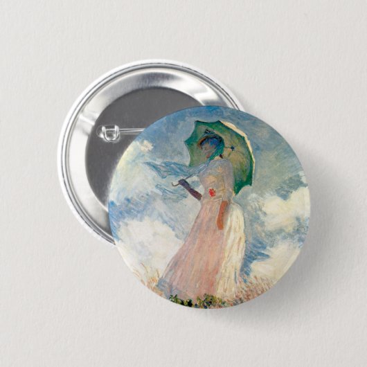 Vrouw met Parasol Claude Monet  Kunst Ronde Button 5,7 Cm (Voorkant /achterkant)