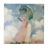 Vrouw met Parasol Claude Monet  Kunst Tegeltje (Voorkant)