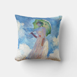 Vrouw met Parasol Claude Monet Kussen