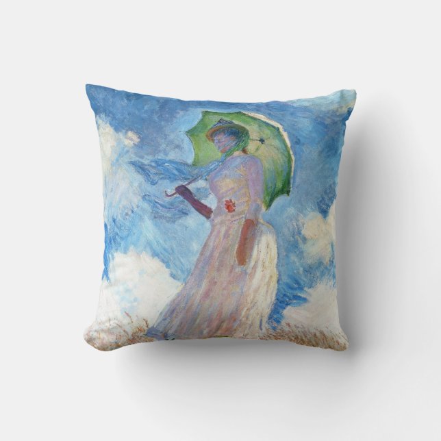 Vrouw met Parasol Claude Monet Kussen (Voorkant)