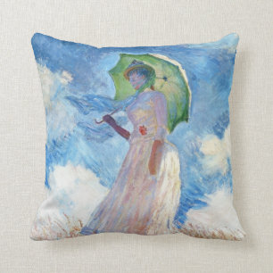 Vrouw met Parasol Claude Monet Kussen