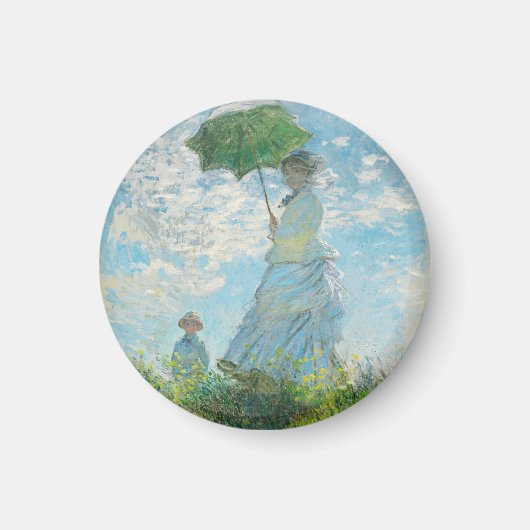 Vrouw met Parasol Claude Monet Magneet (Voorkant)