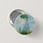 Vrouw met Parasol Claude Monet Ronde Button 3,2 Cm (Voorkant /achterkant)