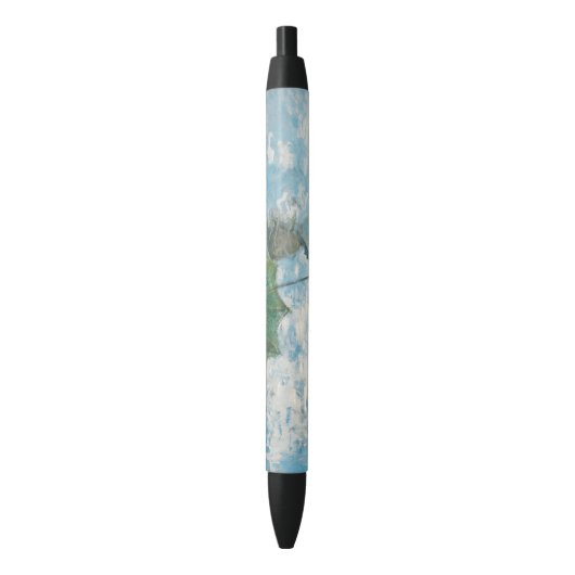 Vrouw met Parasol Claude Monet Zwarte Inkt Pen (Voorkant Verticaal)