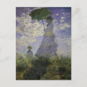 Vrouw met Parasol door Claude Monet,  kunst Briefkaart (Voorkant)