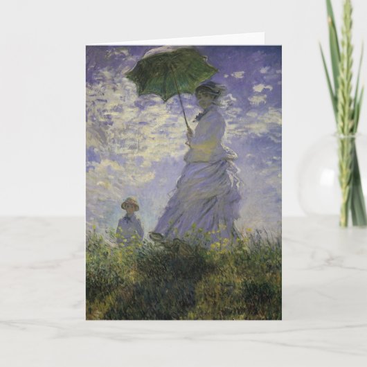 Vrouw met Parasol door Claude Monet,  kunst Kaart (Voorkant)