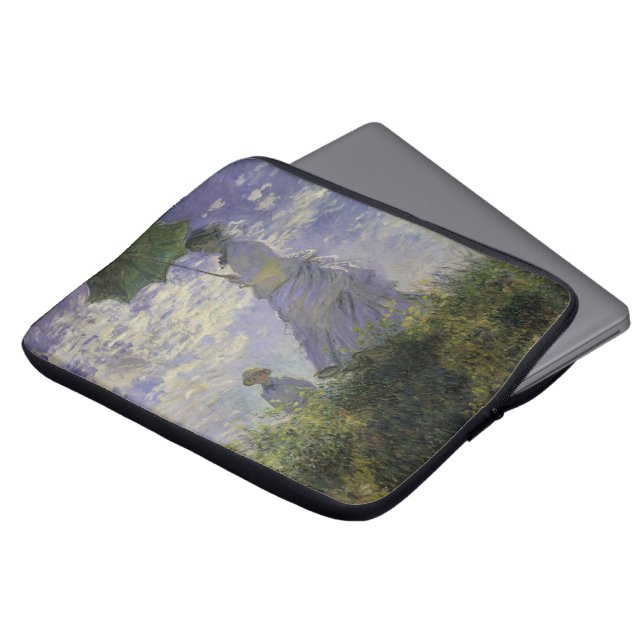 Vrouw met Parasol door Claude Monet,  kunst Laptop Sleeve (Voorkant top)