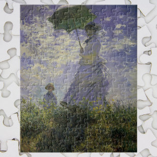 Vrouw met Parasol door Claude Monet,  kunst Legpuzzel