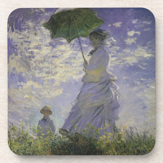 Vrouw met Parasol door Claude Monet,  kunst Onderzetter (Voorkant)