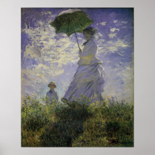 Vrouw met Parasol door Claude Monet,  kunst Poster