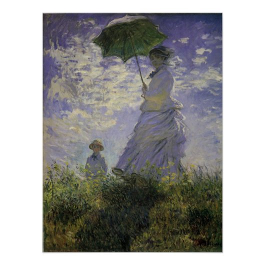 Vrouw met Parasol door Claude Monet,  kunst Poster (Voorkant)