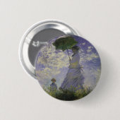 Vrouw met Parasol door Claude Monet, kunst Ronde Button 5,7 Cm (Voorkant /achterkant)