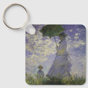 Vrouw met Parasol door Claude Monet,  kunst Sleutelhanger
