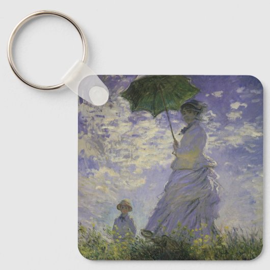 Vrouw met Parasol door Claude Monet,  kunst Sleutelhanger (Voorkant)