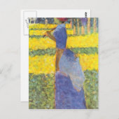 Vrouw met Parasol door Georges Seurat Briefkaart (Voorkant / Achterkant)