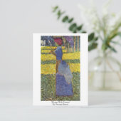 Vrouw met parasol door Georges Seurat Briefkaart (Staand voorkant)
