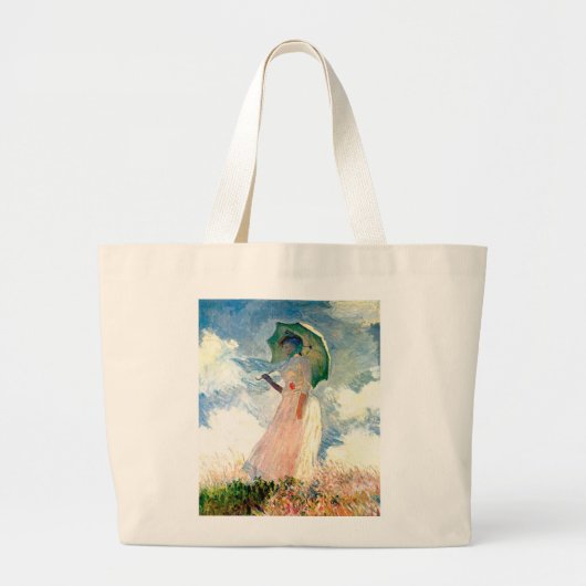 Vrouw met Parasol Grote Tote Bag (Voorkant)