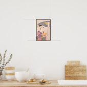 Vrouw met Parasol Kitagawa Utamaro japanese dame Poster (Keuken)