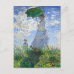 Vrouw met Parasol, Madame Monet en haar zoon Briefkaart<br><div class="desc">Vrouw met Parasol,  Madame Monet en haar zoon van Claude Monet  Fine Art</div>