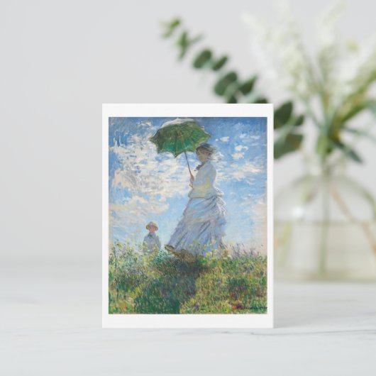 Vrouw met Parasol, Madame Monet en haar zoon Briefkaart (Staand voorkant)