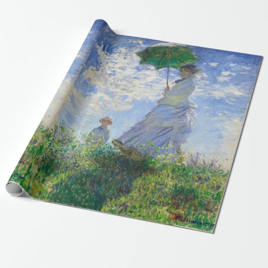 Vrouw met Parasol, Madame Monet en haar zoon Cadeaupapier (Uitgerold)