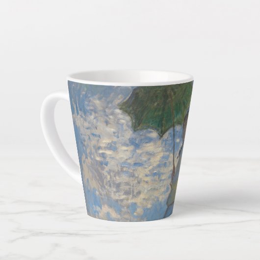 Vrouw met Parasol - Madame Monet en haar zoon Latte Mok (Linkerhoek)