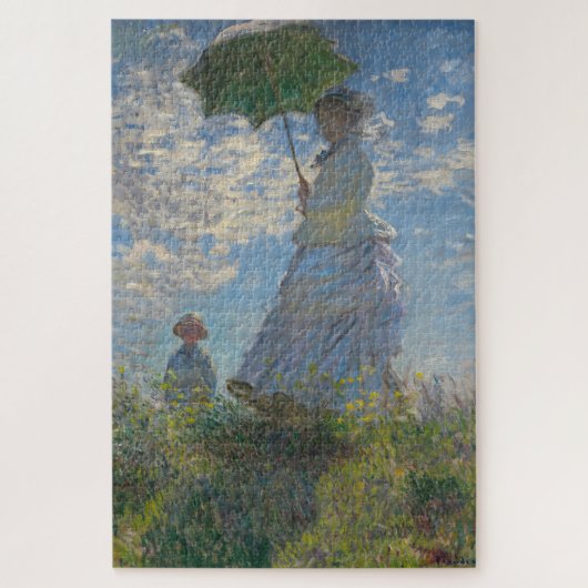 Vrouw met Parasol - Madame Monet en haar zoon Legpuzzel (Verticaal)