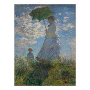Vrouw met Parasol - Madame Monet en haar zoon Perfect Poster